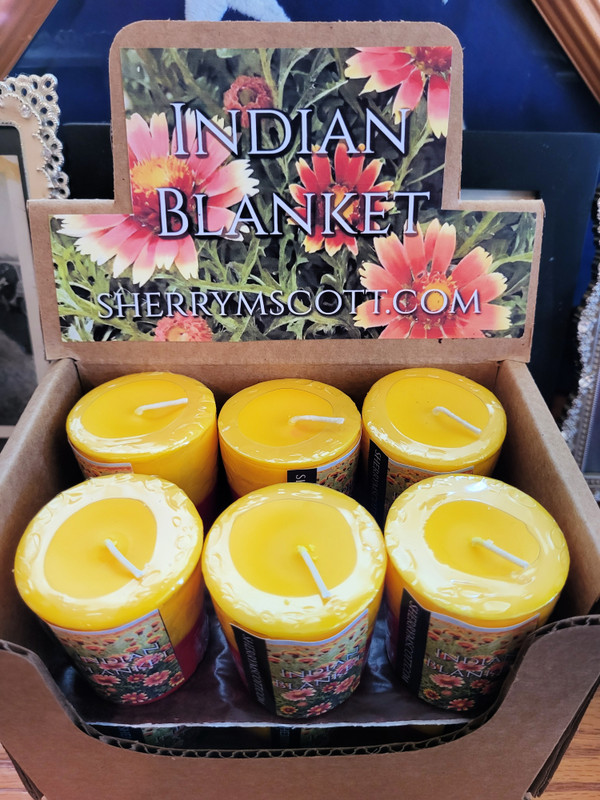 Indian Blanket Votive Candles, Box of 12