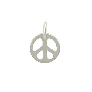 Tiny Sterling Peace Sign Charm