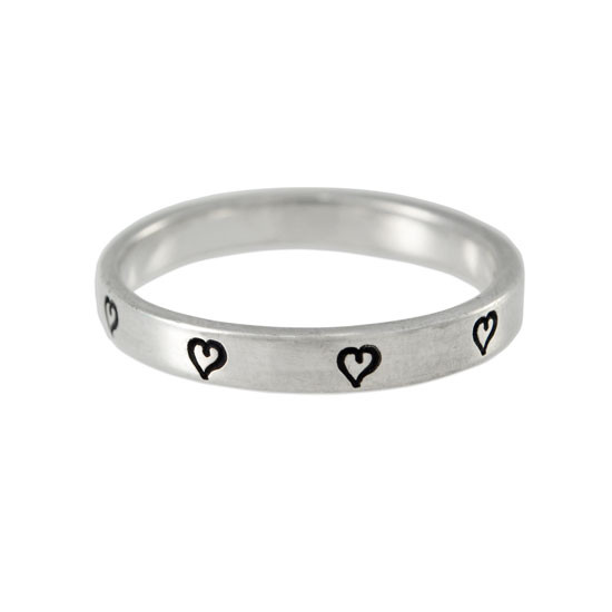 Ring stamped with tiny heart