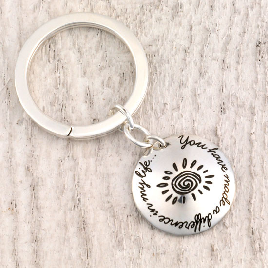 Sterling silver teacher gift - You Have Made a Difference Key Chain