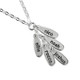 Personalized Silver Cascade Necklace, hand stamped with the kids' names, shown close up on white