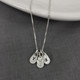 Hand Stamped fine silver Loved Tiny Initials Necklace, custom made from fine silver