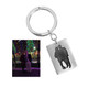 Anniversary gift with silhouette of couple on a silver Key Ring, with the original photo used to personalize it