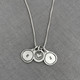 Tiny Framed Initial Charm Necklace made of fine silver