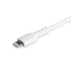 StarTech.com 6 foot (2m) Durable White USB-C to Lightning Cable - Heavy Duty Rugged Aramid Fiber USB Type A to Lightning Charger/Sync Power Cord - Apple MFi Certified iPad/iPhone 12