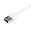 StarTech.com 1m USB A to USB C Charging Cable - Durable Fast Charge & Sync USB 2.0 to USB Type C Data Cord - Rugged TPE Jacket Aramid Fiber M/M 3A White - Samsung S10, iPad Pro, Pixel