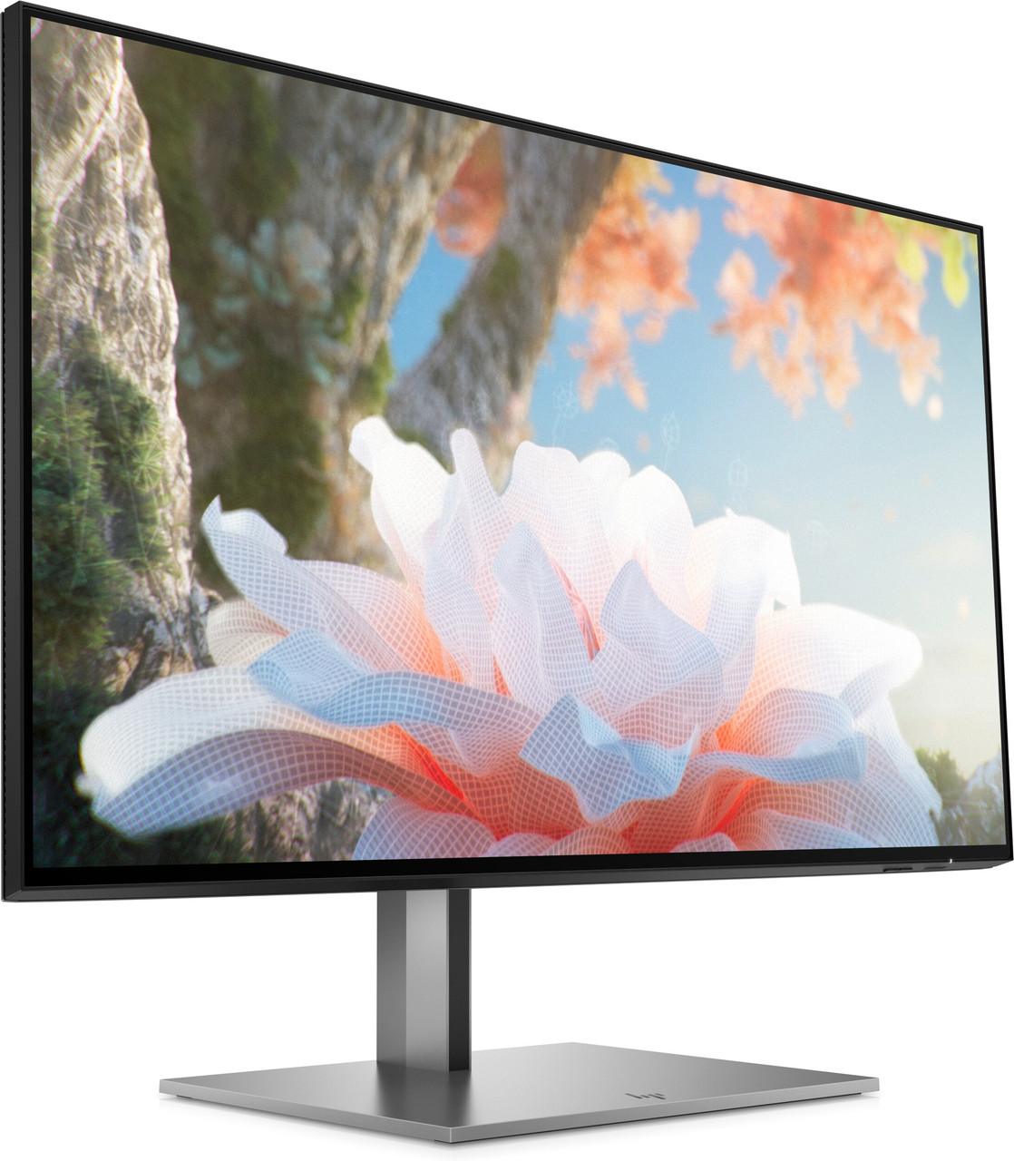 HP Z27xs G3 4K USB-C DreamColor Display (27_TurboSilver_DreamColor) CG Flower Screen, Front Right