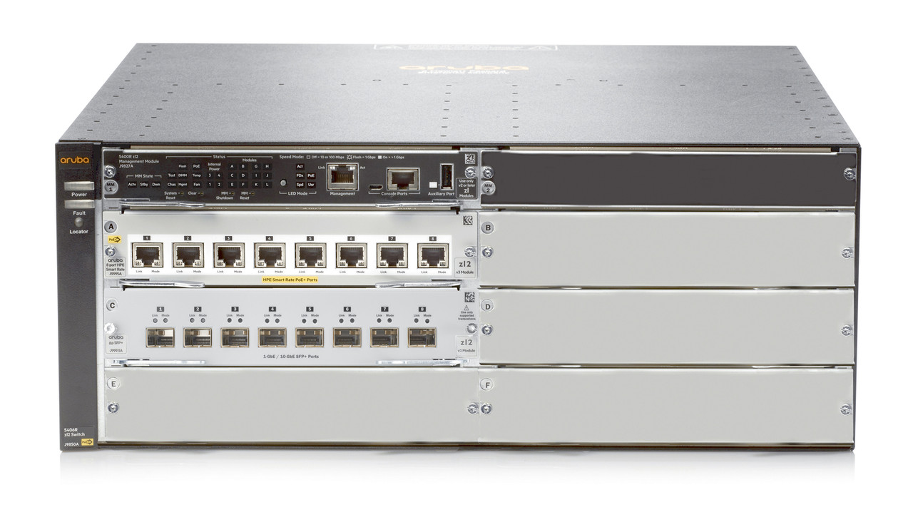 Aruba 5406R 8-port 1/2.5/5/10GBASE-T PoE+ / 8-port SFP+ (No PSU) v3 zl2 Switch