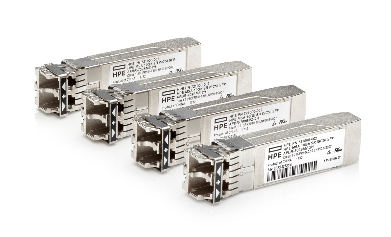 HPE MSA 10Gb Short Range iSCSI SFP+ 4-pack Transceiver