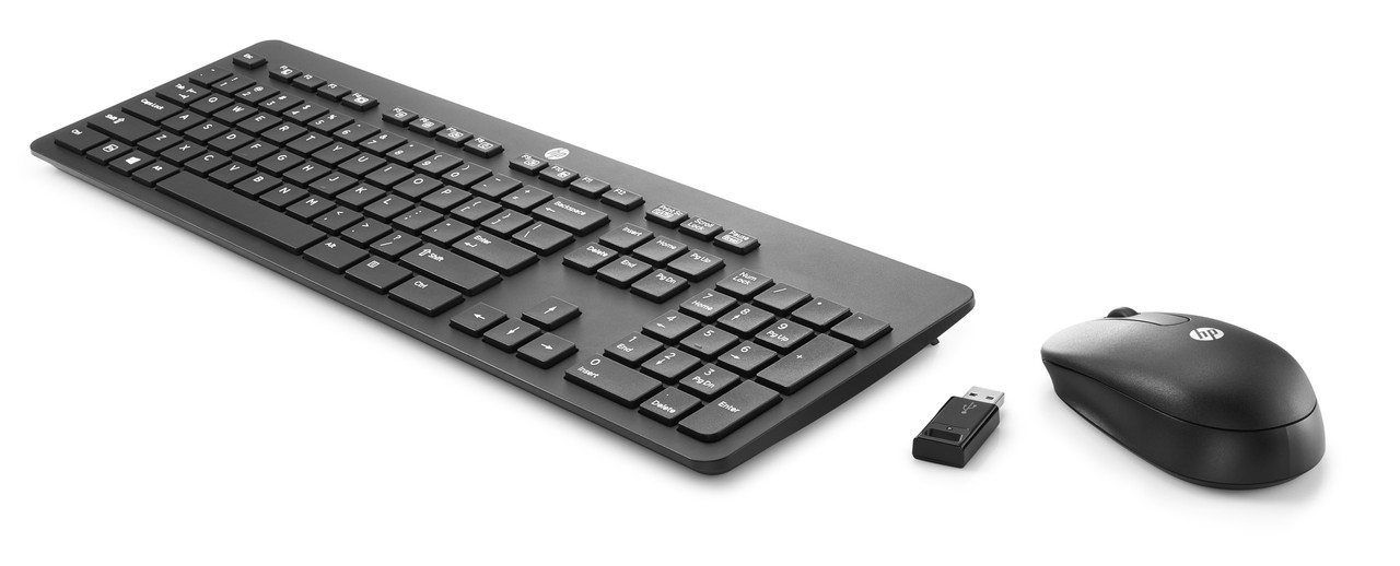 HP Wireless Business Slim Keyboard and Mouse, left facing