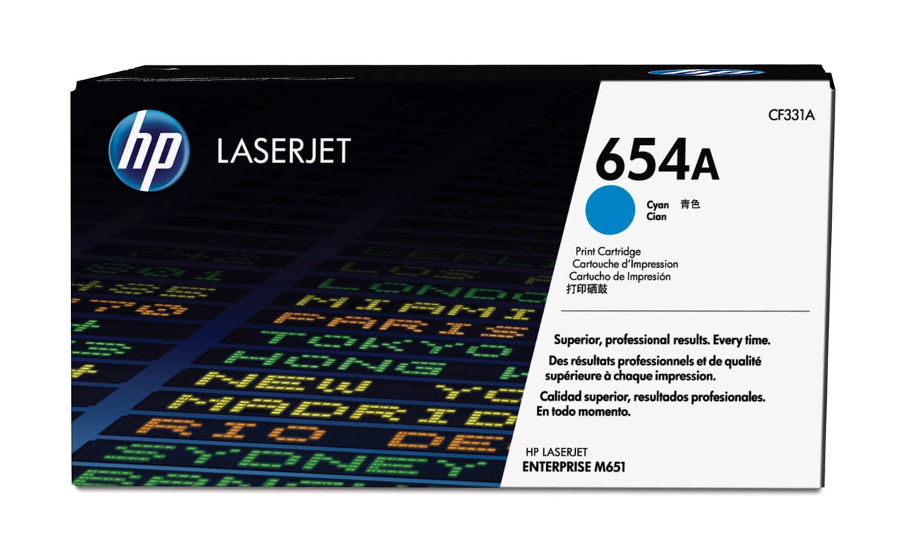 HP 654A Cyan Original LaserJet Toner Cartridge