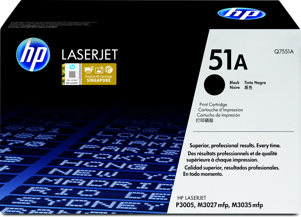 HP 51A Black Original LaserJet Toner Cartridge (with authenticity sticker)