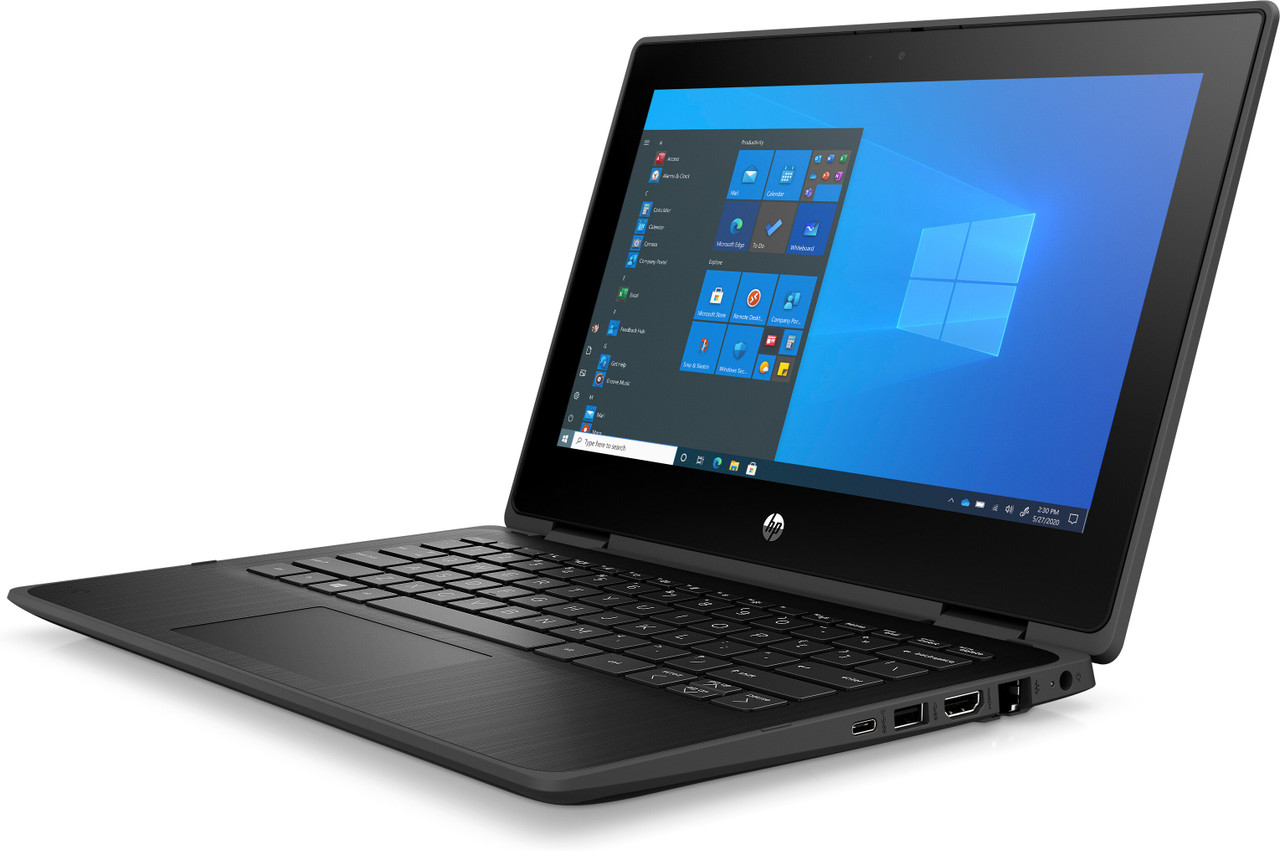 HP ProBook x360 11 G7 EE (11, Jet Black / Harbor Grey, NT, HDcam, nonODD, nonFPR, Win10) Front Left