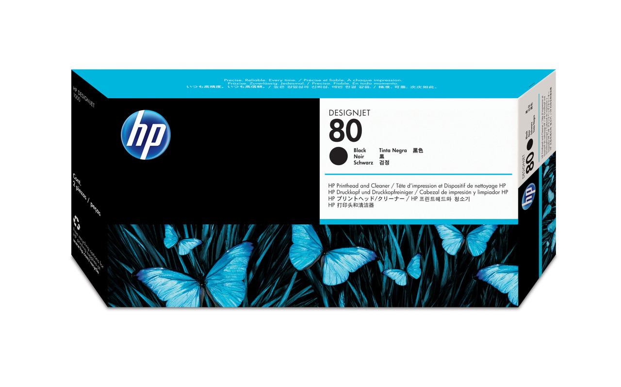 HP 80 Black Printhead and Printhead Cleaner