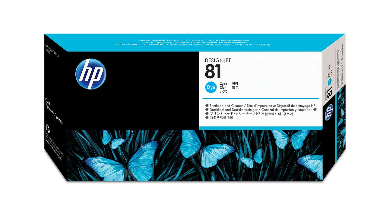 HP 81 Cyan Dye Printhead and Printhead Cleaner