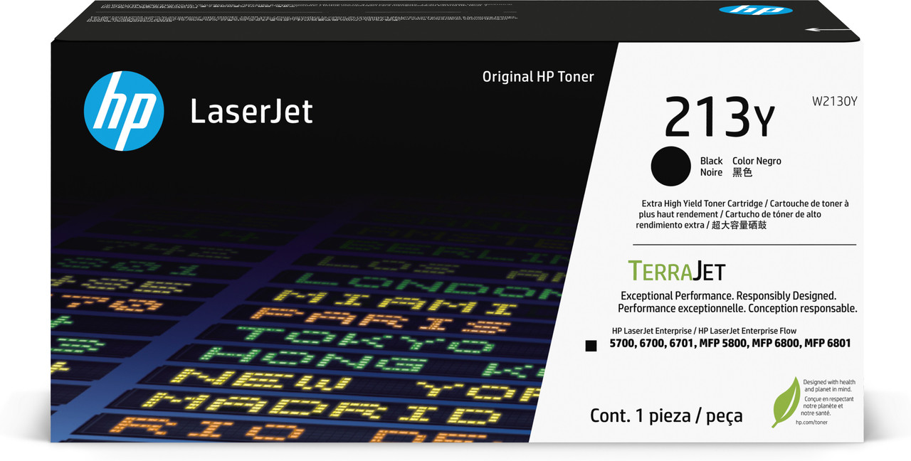 HP 213Y Black Extra High Yield Toner Cartridge W2130Y W2130-00018a USRow