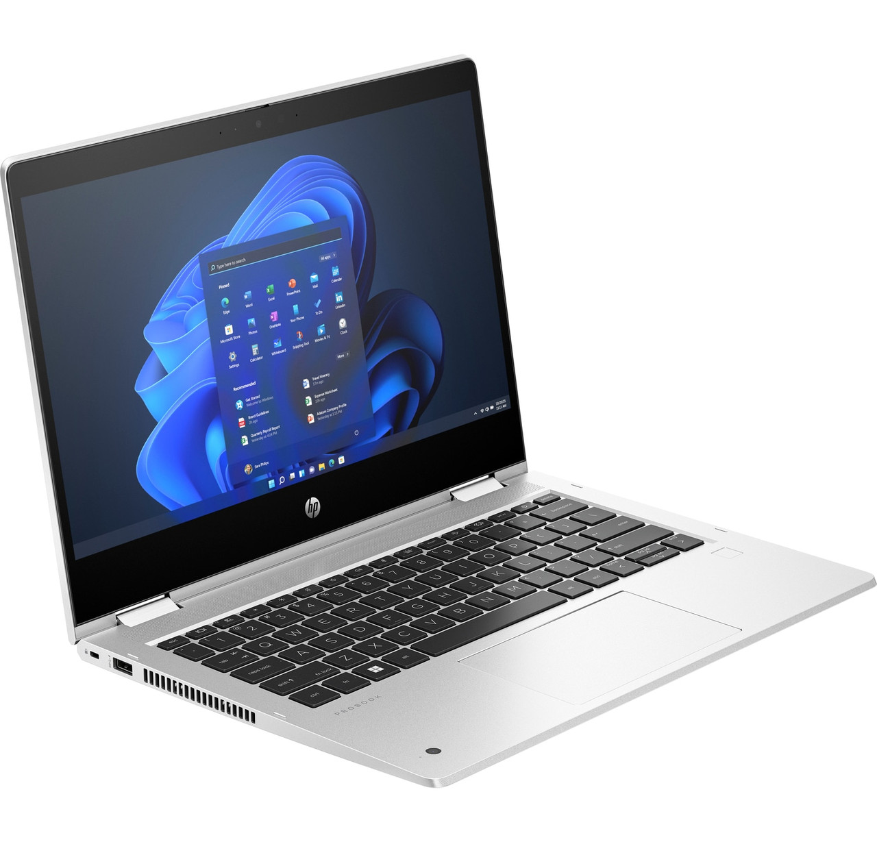 HP Pro 435 x360 G10 Notebook PC Natural Silver White BG Front Right