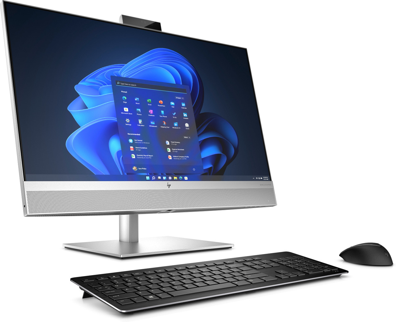 HP EliteOne 870 27 inch G9 All-in-One Desktop PC NaturalSilver NT IRcam nonODD Win11 KBM CoreSet Rig