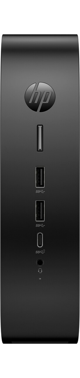 HP Elite t755 Thin Client BlackLicorice Vertical CoreSet WhiteBG Front