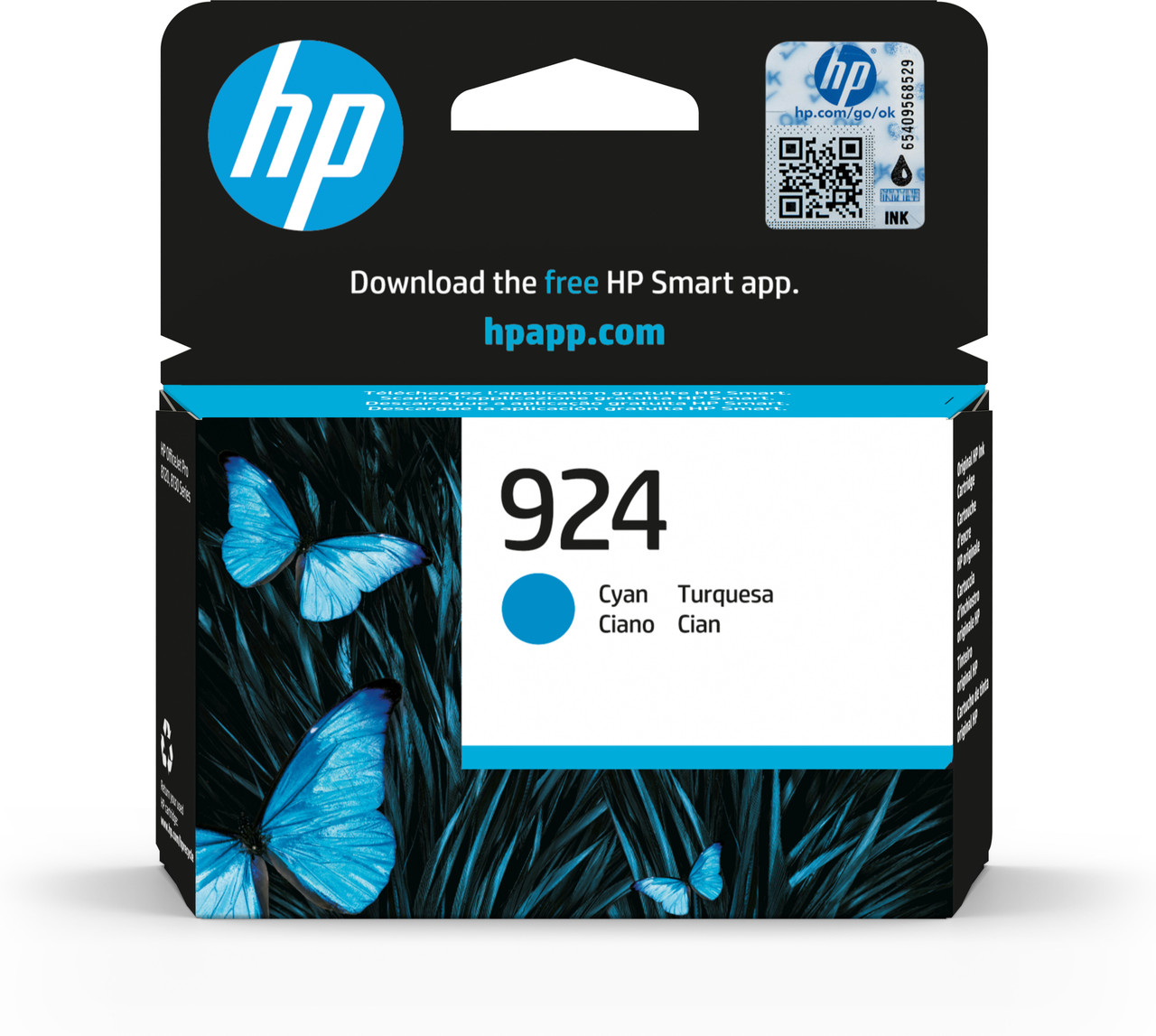 HP 924 Cyan Original Ink Cartridge 4K0U3-80003 4K0U3NE