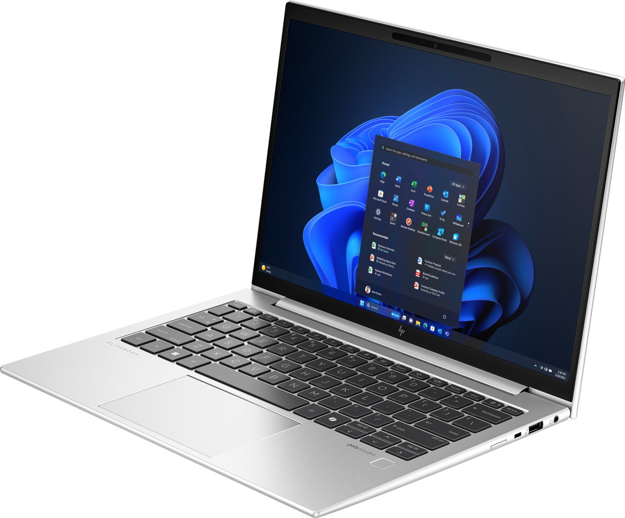 HP-EliteBook-830-G11-13Inch-NaturalSilver-NT-IRcam-FPR-CoreSet-Win11-WhiteBG-FrontLeftOpen