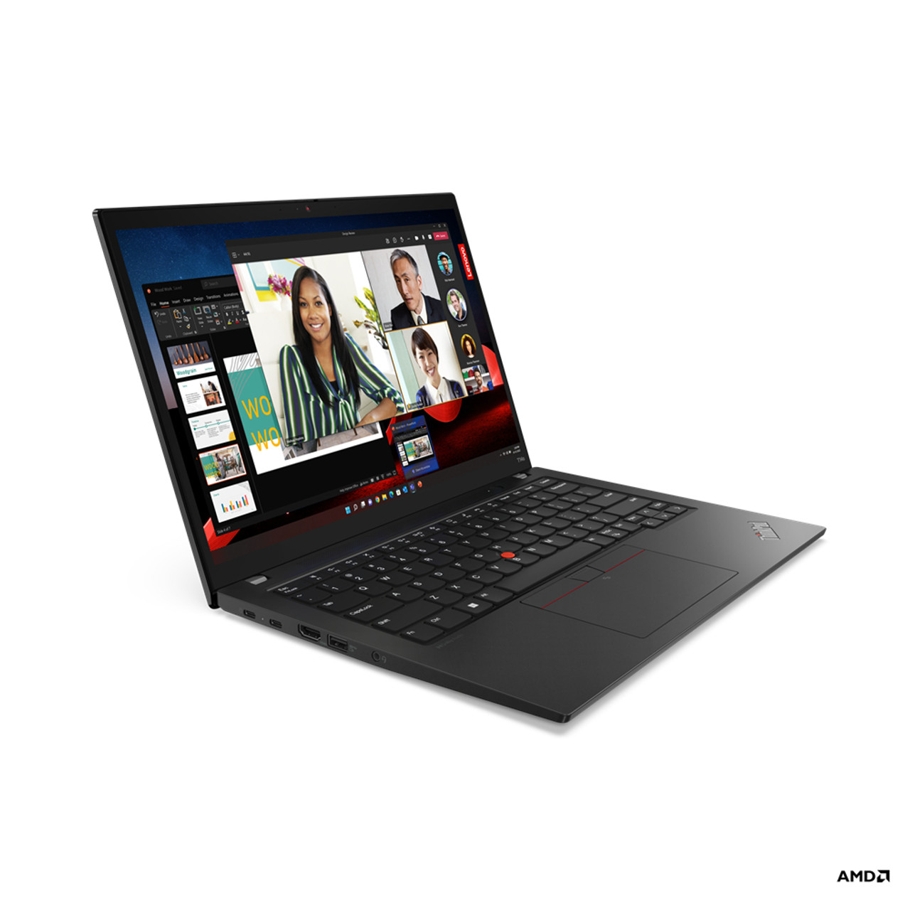 Lenovo ThinkPad T14s Laptop 35.6 cm (14") Touchscreen WUXGA AMD Ryzen™ 7 PRO 7840U 16 GB LPDDR5x-SDRAM 512 GB SSD Wi-Fi 6E (802.11ax) Windows 11 Pro Black