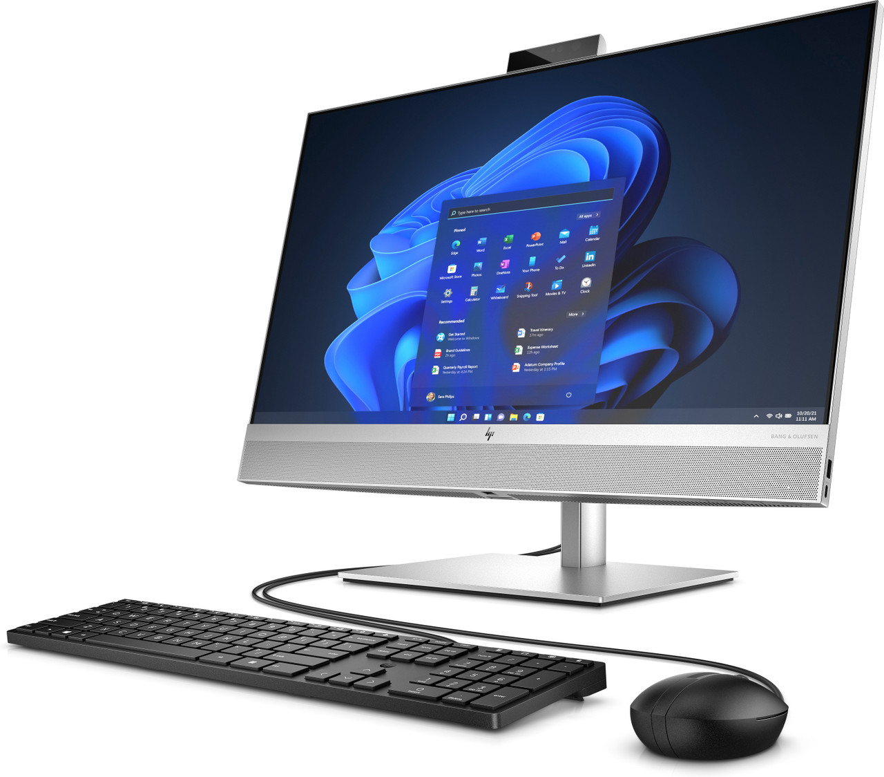 HP EliteOne 870 27 inch G9 All-in-One Desktop PC NaturalSilver NT IRcam nonODD Win11 KBM CoreSet Lef
