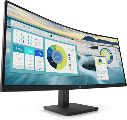 HP P34hc G4 WQHD USB-C Curved Monitor Right Facing