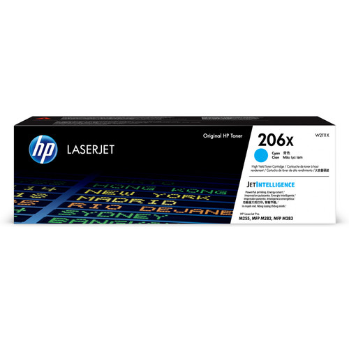 HP 206X Cyan High Yield Toner Cartridge - W2111X W2111-00902a Row
