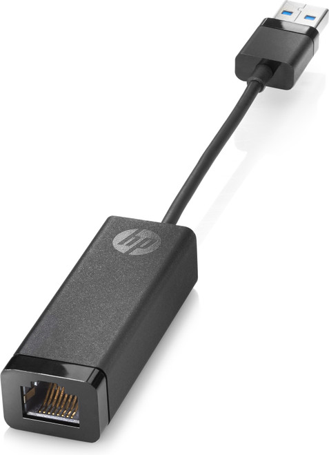 HP USB 3.0 to Gigabit RJ45 Adapter, left facing