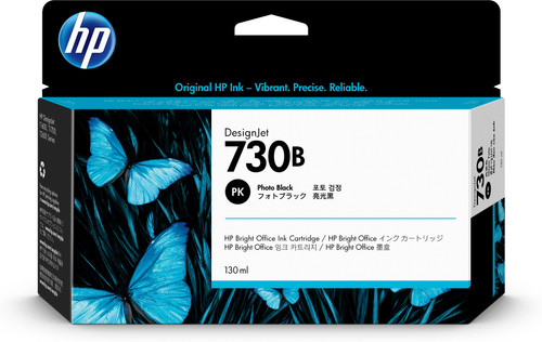 HP 730B 130-ml Photo Black DesignJet Ink Cartridge