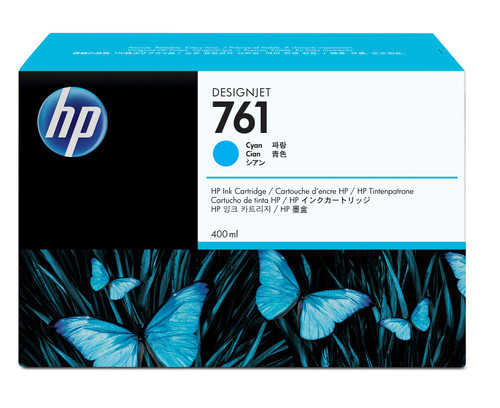 HP 761 400-ml Cyan Designjet Ink Cartridge
