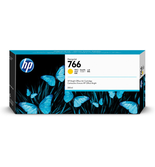 HP 766 300-ml Yellow DesignJet Ink Cartridge