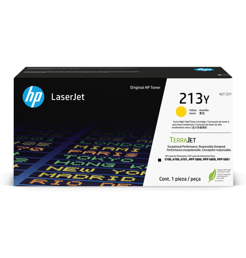 HP 213Y Yellow Extra High Yield Toner Cartridge W2132Y W2132-00016a USRow