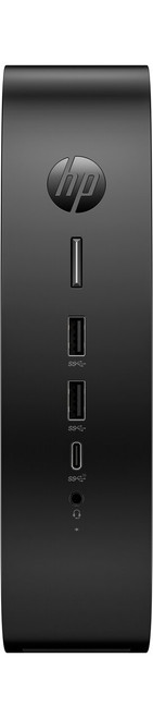 HP Elite t755 Thin Client BlackLicorice Vertical CoreSet WhiteBG Front