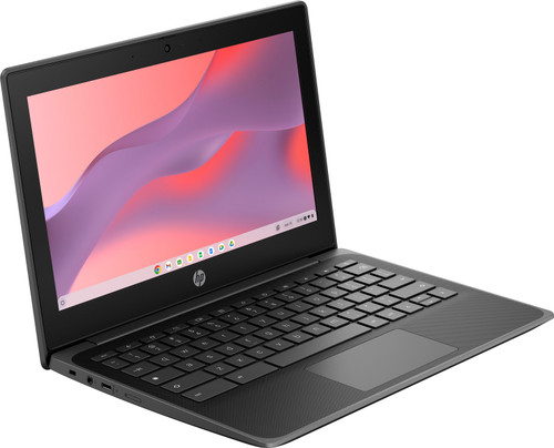 HP Fortis 11" G10 Chromebook JetBlack NT HDcam nonFPR ChromeEDU CoreSet WhiteBG FrontRightOpen