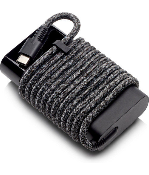 HP 65W USB C Laptop Charger Black Top