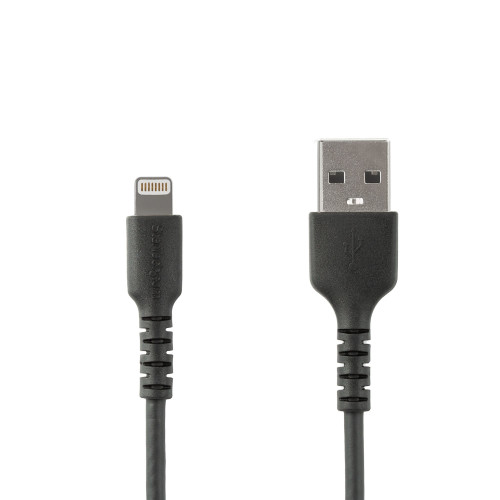 StarTech.com 3 foot (1m) Durable Black USB-A to Lightning Cable - Heavy Duty Rugged Aramid Fiber USB Type A to Lightning Charger/Sync Power Cord - Apple MFi Certified iPad/iPhone 12 StarTech.com 3 foot (1m) Durable Black USB-A to Lightning Cable - Heavy Duty Rugged Aramid Fiber USB Type A to Lightning Charger/Sync Power Cord - Apple MFi Certified iPad/iPhone 12
