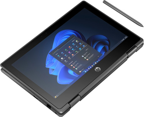 HP Pro x360 Fortis 11inch G11 Notebook PC Jet Black T HDcam nonFPR Win11 CoreSet WhiteBG Tablet