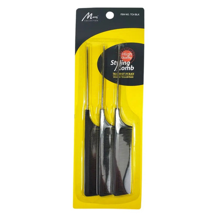 Murry Collection Tail Comb Set 3PC Black #TC4 BLK