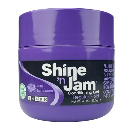 Shine ‘n Jam Regular Hold Conditioning Gel 4oz Shine ‘n Jam Regular Hold Conditioning Gel 4oz