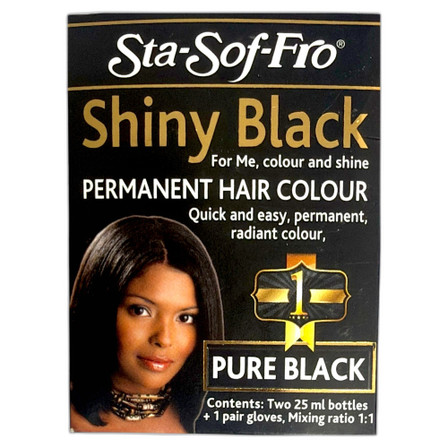 Sta Sof Fro Shiny Black Permanent Hair Colour Pure Black 50ml(2x25ml)