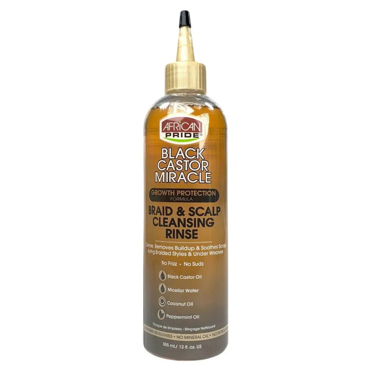 African Pride Black Castor Miracle Braid & Scalp Cleansing Rinse 12oz