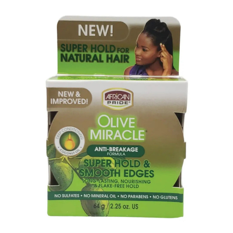 African Pride Olive Miracle Super Hold & Smooth Edges 64g