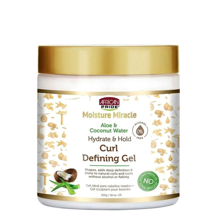 African Pride Moisture Miracle Aloe & Coconut Water Hydrate & Hold Curl Defining Gel 510g