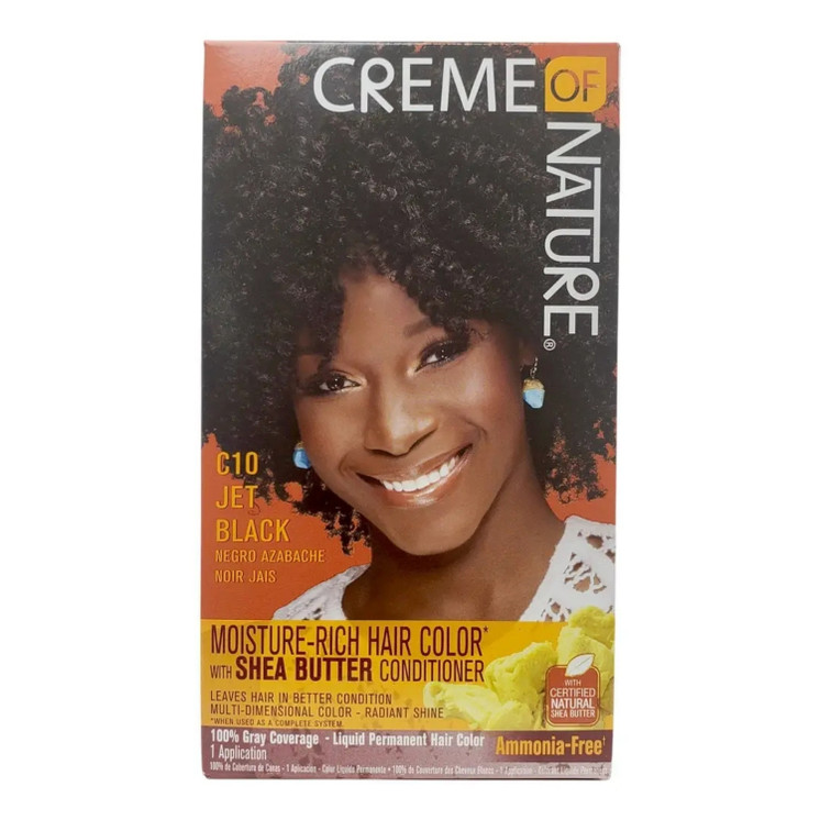 Creme Of Nature Moisture Rich Hair Color With Shea Butter Conditioner C10 Jet Black
