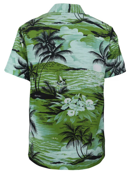 LeeHanTon Men's Hawaiian Shirt Green  Xtra Large Sizes