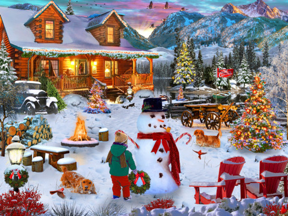 Christmas Cabin 1000 piece puzzle
