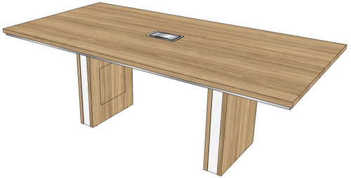 One-piece Rectangular Conference Table with 5” Malibu Bases