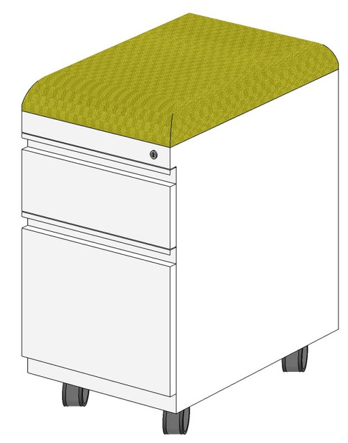 Metal Mobile Ped with Cushion DeskMakers Quick & Easy